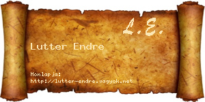 Lutter Endre névjegykártya